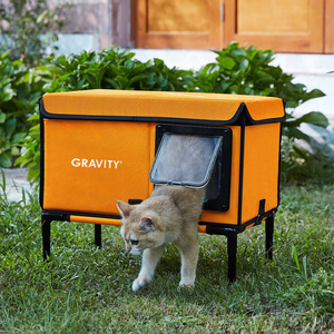 Casa inteligente para gatos, casa de refrigeración de calefacción de lujo para exteriores, casa elevada no tóxica con aislamiento de varios gatos, casas impermeables para gatos al aire libre - Product Image 2