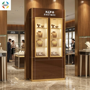 Vitrina de Joyería de Lujo con Iluminación LED, Diseño de Interior de Tienda, Fabricada por HonTay, Semi-Transparente, Completamente Ensamblada - Product Image 1
