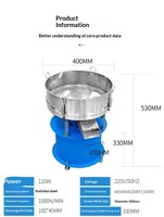 Tamiseuse vibrante en acier inoxydable pour poudres alimentaires 400/600/800 mm – Machine d'épuration de farine et de poudres expérimentales