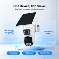 Caméra solaire 4G Wistino Outdoor HD à double objectif AOV, enregistrement en ligne 365 jours, détection de mouvement, alarme