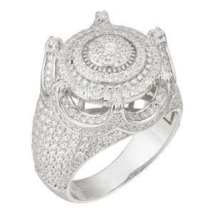 Anillo de moissanita personalizado <span class=keywords><strong>King</strong></span> Crown The <span class=keywords><strong>Don</strong></span> Hip Hop Ring Iced Out 925 Silver VVS Championship Ring - Product Image 1