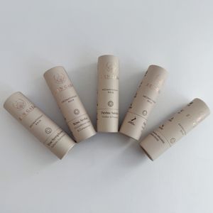 Tube en papier kraft biodégradable de haute qualité, couleur personnalisable, écologique, recyclable, pour baume à lèvres cosmétique, finition givrée - Product Image 3
