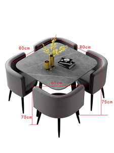 Bàn đá đàm phán kết hợp bàn ghế gia đình nhỏ gia đình bàn ăn tiếp tân Bàn Vuông - Product Image 6