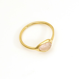 Rose Quartz <b>Ring</b> 316 Stainless Steel Geometric Shape <b>Pinky</b> <b>Ring</b> Women's Jewelry Gift - Product Image 5