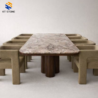 Table à manger en marbre de taille standard KT STONE – Qualité fiable, ambiance élégante, largement utilisée pour la salle à manger domestique et les applications commerciales