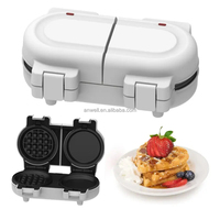 ANWELL Gaufrier Électrique Antiadhésif à Formes d'Animaux et de Cœurs Mignons, Appareil à Snacks et Biscuits Polyvalent pour le Petit-Déjeuner à Domicile