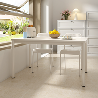 Moderner Holz-Esstisch für Kleine Räume Unregelmäßige Form Kompakter Tisch für Apartments, Mietwohnungen, Restaurants & Fast-Food-Gebrauch