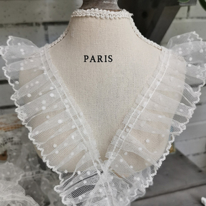 <span class=keywords><strong>Lacci</strong></span> per Scarpe in Pizzo Bianco a Pois <span class=keywords><strong>con</strong></span> Rete Sfilacciata e Accessori in Pizzo per Cani - Product Image 2