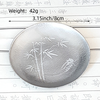 Sous-verre rond en métal motif bambou 8 cm pour isolation thermique, protection de table, tapis pour restaurants, tasses à thé/café