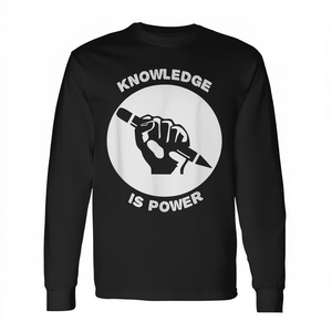 Camiseta de manga larga con diseño de declaración política: El conocimiento es poder - Product Image 2