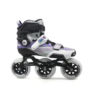 Customized Adult Large 3 Wheels Speed Skates Professional Roller Skates Shoes With 85A 110Mm Wheels