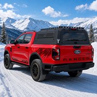 Penutup Bak Truk Baja Mn Khusus Ford Ranger / Everest Jendela Geser Dua Sisi Dekorasi Tailwing (Tanpa Panel Dekorasi) Penutup Bak Kaca