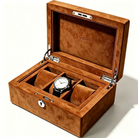 Boîte de rangement pour montres de qualité supérieure, personnalisée, verte, à 3 emplacements, doublée de velours, avec logo personnalisé pour les collectionneurs de montres