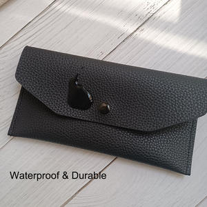 Venta al por mayor de encargo <span class=keywords><strong>del</strong></span> tamaño personal de viaje portátil Beige Negro Pu Cartera de cuero cierre a presión dinero en efectivo sobre bolsa de banco - Product Image 4