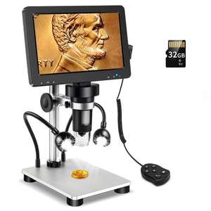Цифровой микроскоп 1600X 7 дюймов, мини-ручной инспекционный микроскоп, светодиодный световой микроскоп для ремонта мобильных телефонов - Product Image 1