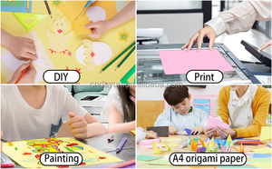 Qualité 120gsm 160gsm <span class=keywords><strong>A4</strong></span> <span class=keywords><strong>A3</strong></span> papier couleur 500 feuilles Pack enfants bricolage artisanat papier de couleur rame imprimable en gros papier de couleur - Product Image 6