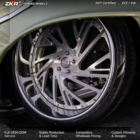 Jantes forgées ZKR Chrome Deep Lip 2 pièces 20 22 24 26 pouces 5x112 5x114.3 5x120 pour Chevrolet Mercedes-Benz BMW Audi Porsche