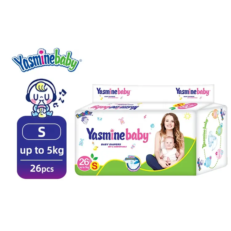 OEM Best Quality And Low Price Disposable 50 Pieces High Absorption breathable yasminebaby Baby Diaper