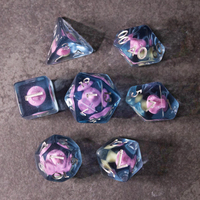 Vente directe d'usine, dés de jeu de rôle RPG personnalisés, dés D&D en résine polyédriques, 7 pièces, dés en forme de canard, de champignon