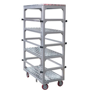Carrito de Almacenamiento de Aluminio de 4 Niveles con Ruedas, Estante de Aluminio, Gabinete con Ruedas - Product Image 1