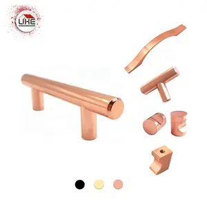 Rose Emas Pegangan Lemari Kabinet Pegangan 12MM T Bar Pegangan Kabinet Menarik Furniture Knobs untuk Dapur