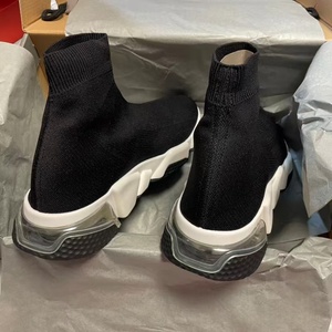 Baskets montantes en tricot style chaussette pour hommes, respirantes, avec empeigne en tricot extensible, talon à coussin d'air transparent, chaussures de sport décontractées pour la marche - Product Image 2