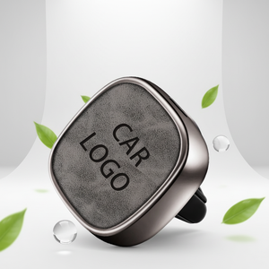 Powerful Supplier Wholesale Portable 3 Delicate Fragrance Metal Leather Design Logo <strong>Diffuser</strong> <strong>Vent</strong> <strong>Clip</strong> Car Aroma <strong>Diffuser</strong> - Product Image 1