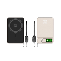 Nouveauté : Batterie externe magnétique sans fil avec écran TFT, 5000 mAh, 10000 mAh, PD20W, câble Type C intégré