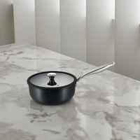 Poêle à frire profonde de 26 cm avec couvercle en verre Design moderne Céramique antiadhésive Métal Home Cooking Induction Cooker Shine Black Kitchen Pot