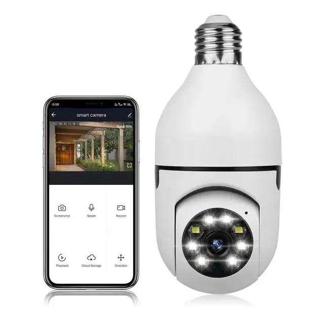 A6 soket bohlam PTZ E27 720P, kamera Video pengawasan nirkabel, lampu keamanan WiFi 360 derajat panorama Monitor CCTV hewan peliharaan