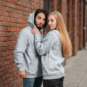 Sweat-shirt à capuche unisexe ILMON gris clair, coupe classique, 100% coton molletonné, séchage rapide, 370g, couleur unie, poche, décontracté, automne - Product Image 1