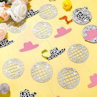 Guirlande scintillante rose Cowgirl pour enterrement de vie de jeune fille, boules disco, décorations suspendues pour fête Western Cowgirl, décorations d'anniversaire