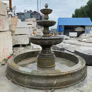 BLVE Large Garden Decoration Modern Natural Stone Granite 3 Tier Water Fountain Marble Outdoor Fountains