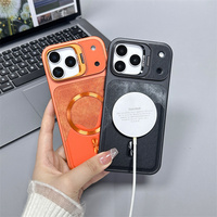 Casing Ponsel Anti Benturan dengan Bingkai Kamera Magnetik, Lapisan Cat Metalik Mewah untuk Apple iPhone 18 Pro Max/17 Air/16 E/15 Plus