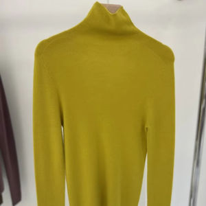 OEM ODM Suéter de Cachemira/Lana Tejido Informal de Cuello Alto Multicolor para Mujer con Logotipo Frontal 16GG - Product Image 1