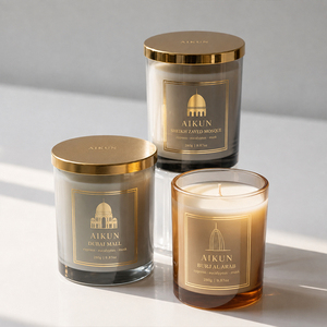 AIKUN Fabricant sur mesure, bougie en verre minimaliste de luxe en cire de soja naturelle faite à la main, pour la décoration de la maison, collection de cadeaux - Product Image 2