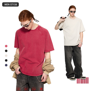 เสื้อยืดสไตล์วินเทจแขน260GSM แร็กแลนเสื้อยืดผ้าฝ้ายฟอกสีสำหรับผู้ชายเสื้อยืดลำลองโอเวอร์ไซส์สไตล์อเมริกันย้อนยุค (OEM/ODM) - Product Image 2