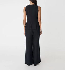 China Made Manufacturer ODM Services for Ladies' <strong>Linen</strong> Outer Wear Clothing <strong>Women's</strong> Fashion Elegant V-neck <strong>Waistcoat</strong> - Product Image 3