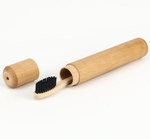 Spazzolino da denti di bambù piatto naturale per adulti riciclabile e stile minimalista spazzolino manuale verde prodotti cinesi - Product Image 5