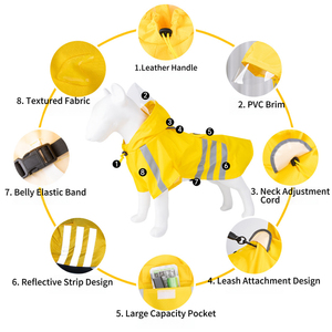 सांस लेने योग्य सुरक्षात्मक s m l xl xl xl psim <span class=keywords><strong>Nylon</strong></span> विंडप्रूफ बारिश वाले आउटडोर कुत्तों के लिए चार-आस्तीन कोट - Product Image 6