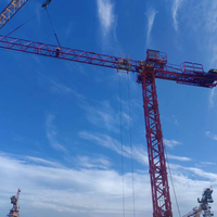 HAISHAN 1.5T 18.7M Topless Flattop Tower Crane dengan Mesin & Gearbox, Crane Konstruksi Efisiensi Tinggi QTP20-HS2506P