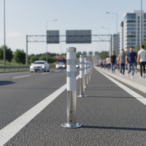 Guardrail Bollards for Highway Crowd Control (62 cm Eva & Steel) - Product Image 2
