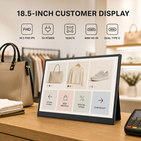 Écran portable professionnel 18,5 pouces FHD IPS avec double haut-parleur, support VESA75, moniteur de jeu et support de bureau