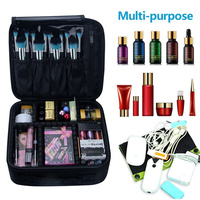 Portable Voyage Cosmétique Cas Organisateur Zipper Réglable Nylon Diviseurs pour Pinceaux De Maquillage Bijoux Accessoires De Stockage