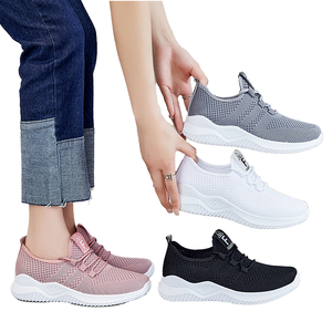 Nuevos zapatos deportivos con cordones para mujer, malla informal transpirable para uso diario con plantilla de PVC antideslizante acolchada para otoño - Product Image 4