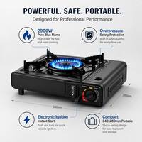 Réchaud de camping portable d'extérieur en métal, simple et manuel, pour cuisinière à gaz butane