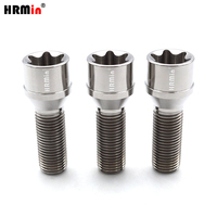 Zócalo Torx de Color plateado, asiento cónico de 60 grados, Gr.5, pernos de rueda extendidos automáticos de titanio con llave de titanio, M14x1.25x35mm