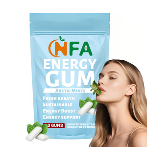 Goma energética de alto grado, menta ártica, aliento fresco, goma masticable sostenible, 60 gomas, fórmula sin azúcar, suplemento energético - Product Image 1