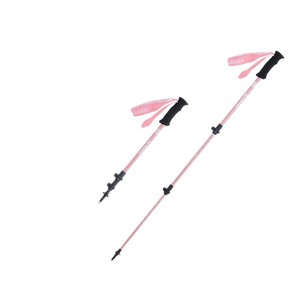 Bâtons de randonnée Abuda, 3 sections télescopiques en alliage d'aluminium, bâtons de trekking portables, bâtons de marche en plein air, rose - Product Image 1