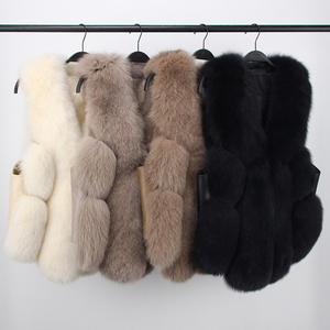 Wholesale Real Fox Fur Vest <strong>Women</strong> Winter Fashion Warm Fluffy Sleeveless Waistcoat Luxury Natural Thick Comfortable Coat - Product Image 2